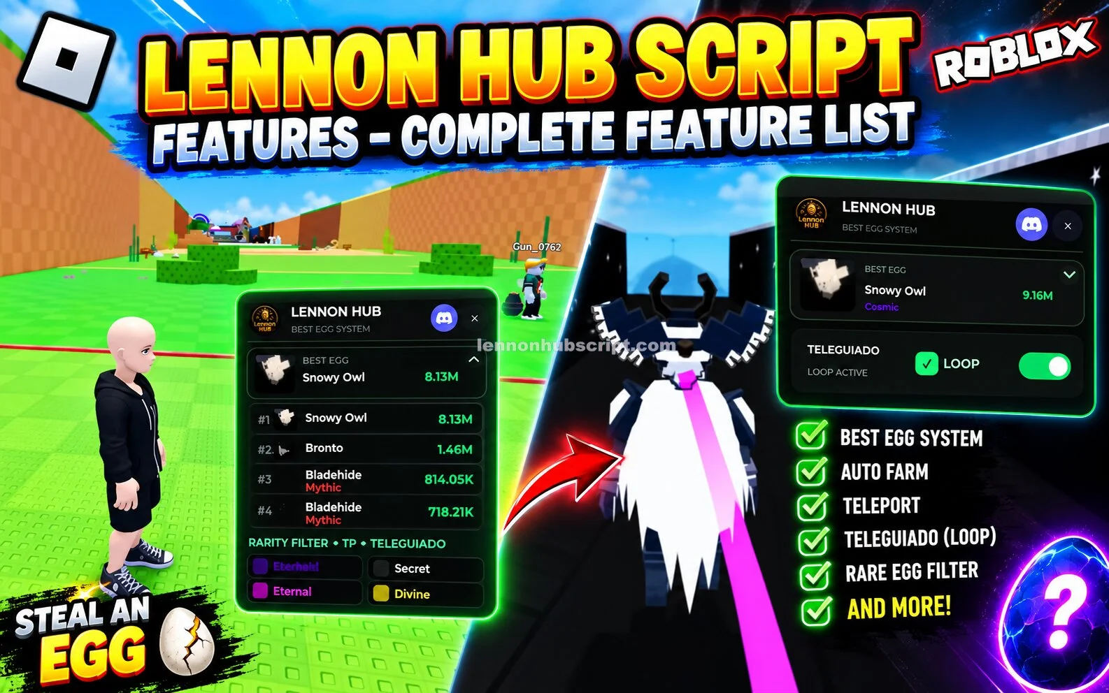 Lennon Hub Script Features